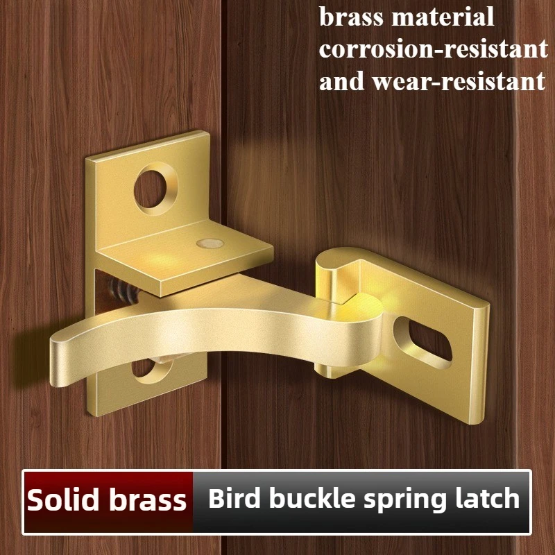 Vogelförmige Schnalle, 28 x 15 mm, Tür, Fenster, kompakt, Messing, Federriegel, Retro-Schrank, Ellenbogenschnalle, geräuscharm, Heim-Hardware, 1 Set Image