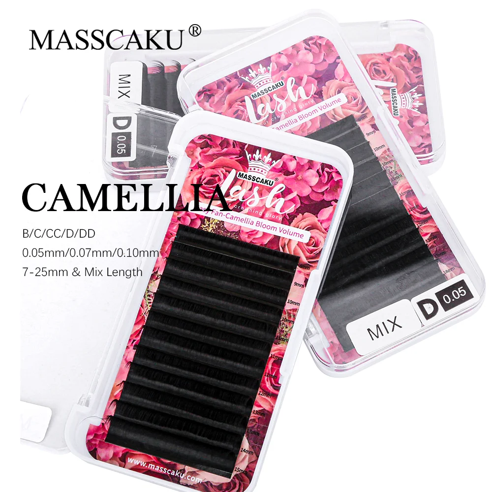 MASSCAKU Easy Fan Blooming Ciglia finte visone Ciglia Ciglia volume in fiore Estensione ciglia a lunga durata