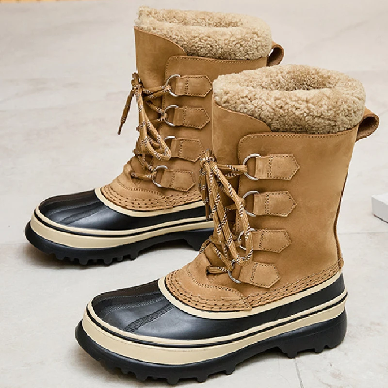 Outdoor Mountaineer Ski Stiefel Unisex Warm Verdicken Fleece Futter Komfort Wasserdichte Sport Casual Schuhe High Top Lace Up Sneakers