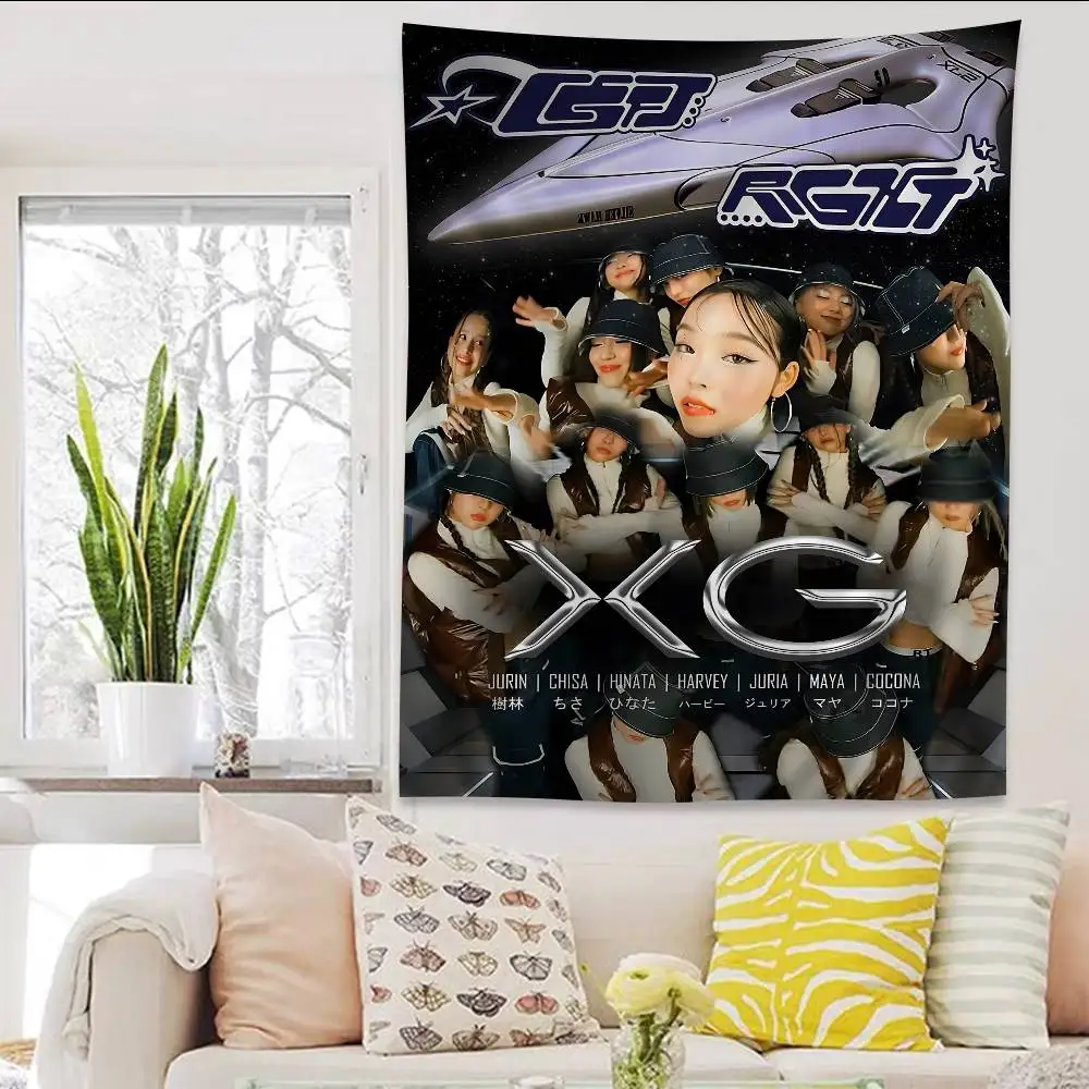 Kpop X-Xg bedruckter großer Wandteppich, indischer Buddha, Wanddekoration, Hexerei, böhmische Hippie-Wandkunst, Dekor