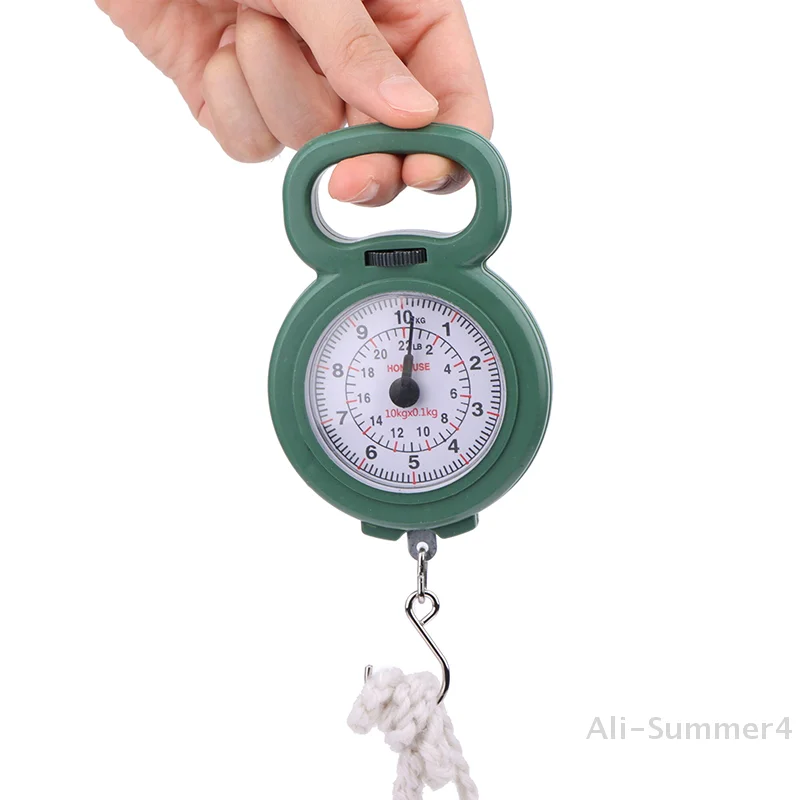 Mini Pointer Haken Frühling Hängen Skala Tragbare Angeln Skala 10 kg Kapazität Lebensmittel Digitale Waage Gepäck Waage Waagen Image