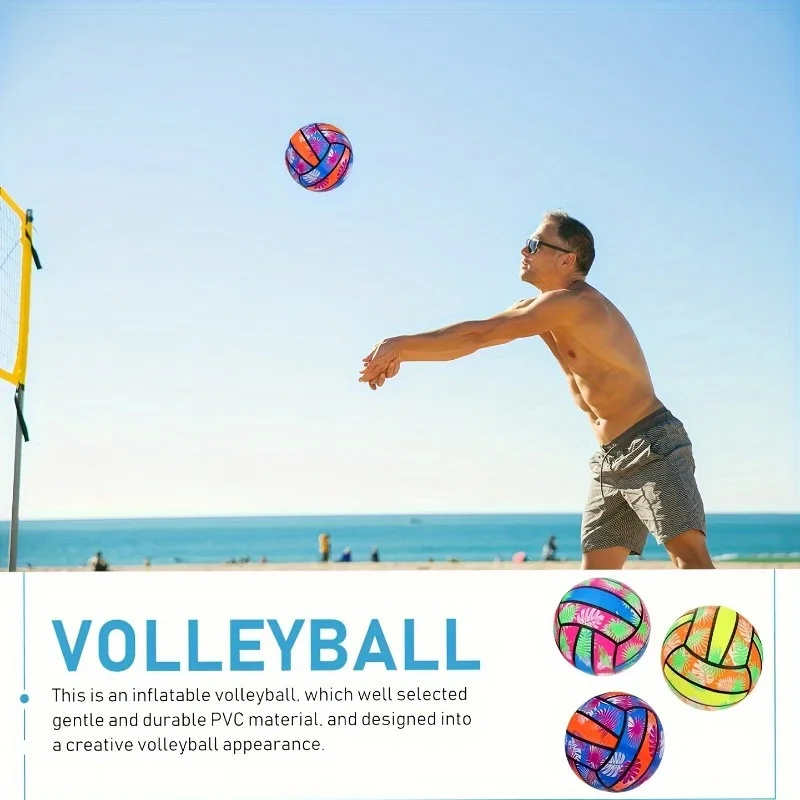 1/2 Stück Strandvolleyball – langlebiger schwimmender Wasservolleyball aus PVC, Sommer-Outdoor-Sportzubehör für Pool und Strand, dynamisches Design Image