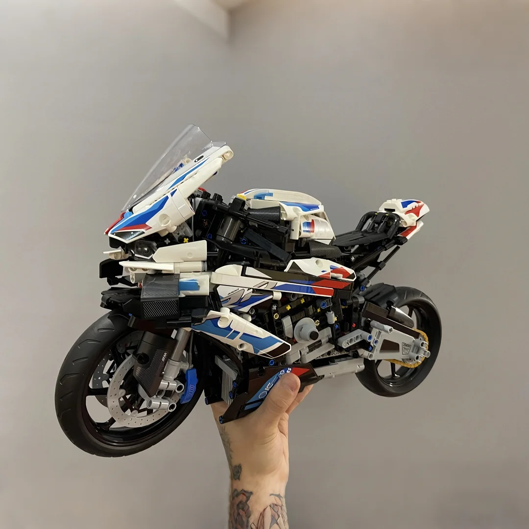 1920PCS technische M 1000RR Motorrad-Bausteine im Maßstab 1:5 – mechanisches Set MOC-Fahrzeugmodell, Montagespielzeug, selbst von Jungen Image