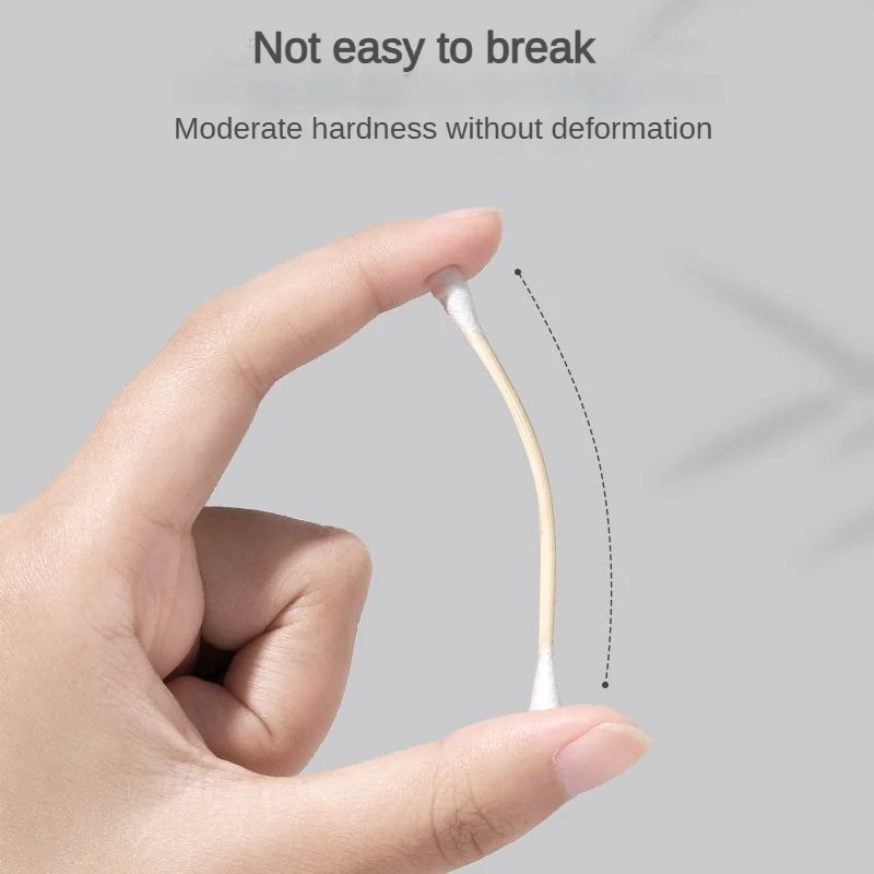 100/500/1000 Stück Einweg pro Packung doppelseitige Wattestäbchen Ohrreinigung Make-up-Werkzeuge Reinigungsstäbchen Make-up Wattestäbchen Spitze Image