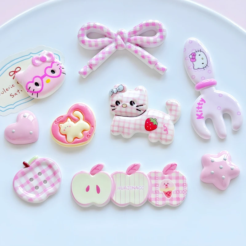 Neue süße Schleife Hello Kitty Schuh Charms Diy Loch Schuhe Zubehör süße Gabel Katze Schuh Clips für Clogs perfektes Geschenk für Party