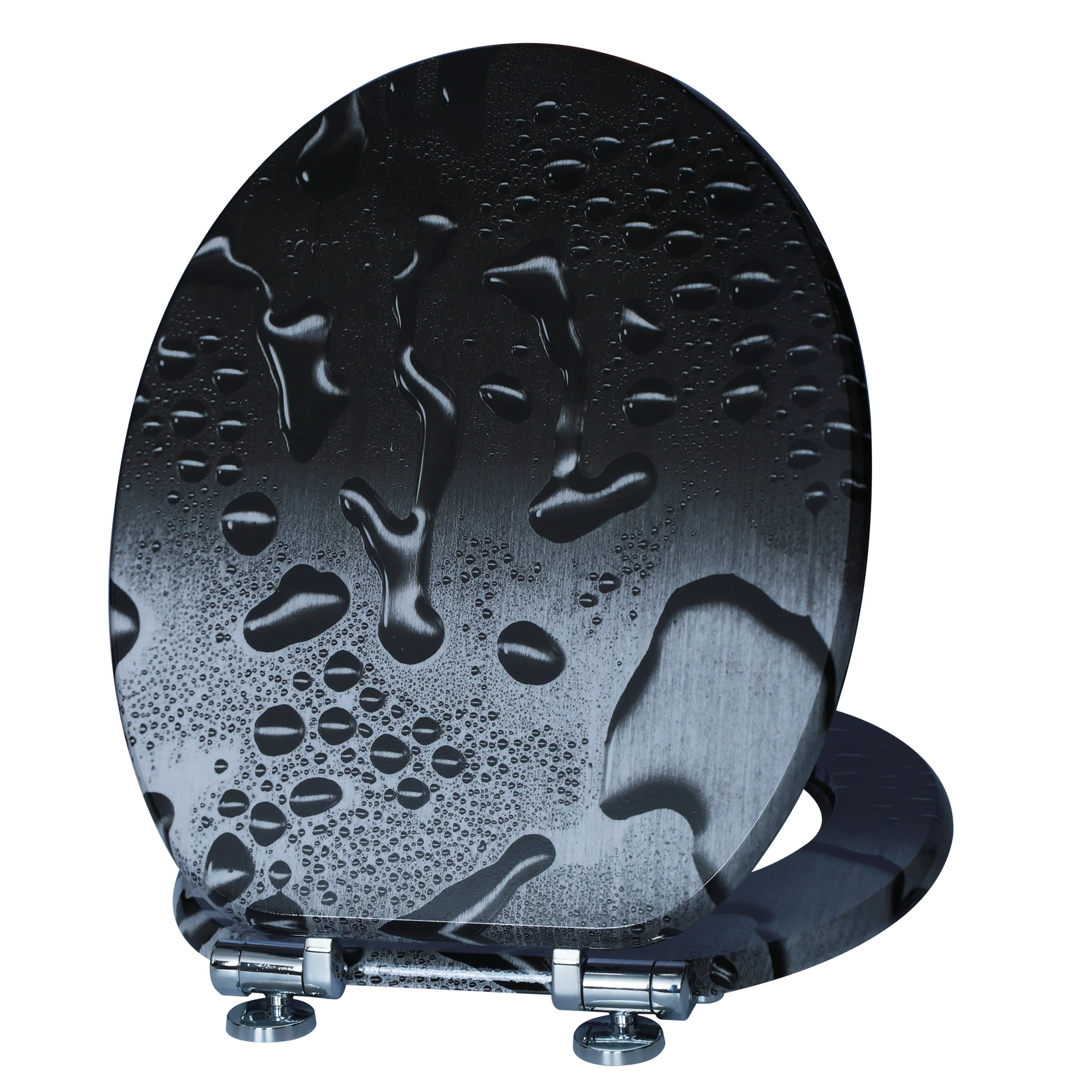 SAINOS Toilettensitzbezug MDF, langsamer Abstieg, geräuschfrei, bruchsicher, bequem, große Tragfähigkeit Image