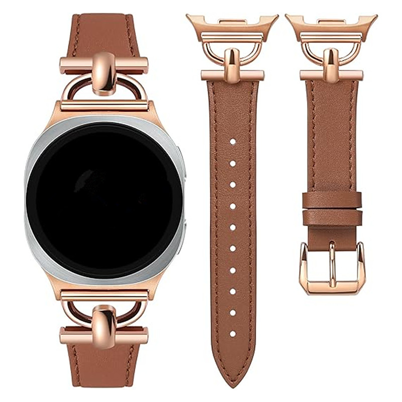 Watch Band for Samsung Galaxy Watch 8 40/44mm Watch 8 Classic 46mm Watch 6 Classic 43/47mm Watch 5 Pro 45mm Watch 4 Classic 42/46mm PU Leather Replacement Strap Adjustable Sport Band Modern Buckle