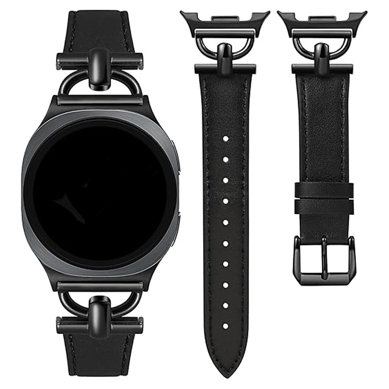 Watch Band for Samsung Galaxy Watch 8 40/44mm Watch 8 Classic 46mm Watch 6 Classic 43/47mm Watch 5 Pro 45mm Watch 4 Classic 42/46mm PU Leather Replacement Strap Adjustable Sport Band Modern Buckle