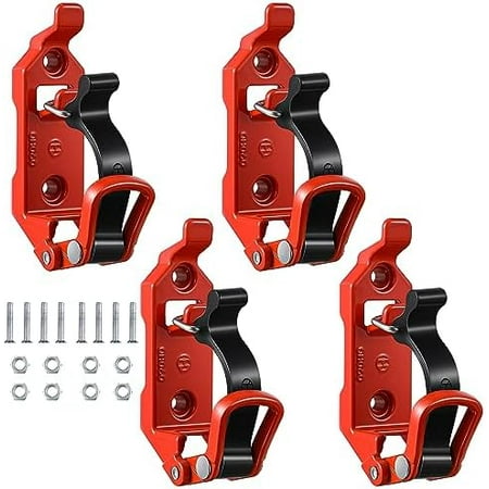4 Pcs Shovel Holder for Truck Heavy Duty Shovel Mounts for Roof Rack Quick Release Axe Holder Mount Kit Metal and Rubber Car Accessories/ Garage Storage/ Truck/ Wall Mounting Brackets