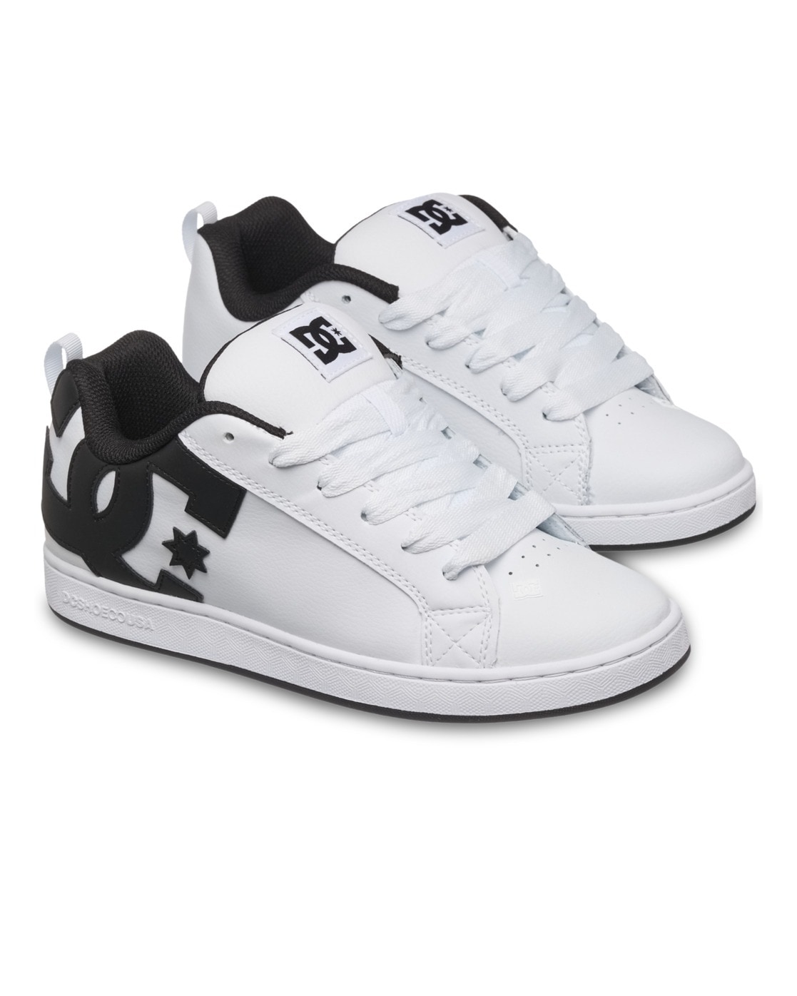 Sneaker DC SHOES "Court Graffik", Damen, Gr. 7,5(38,5), weiß, schwarz, 55.99% Leder, 43.71% Synthetikmaterial, 0.3% TPU, Schuhe Sneaker