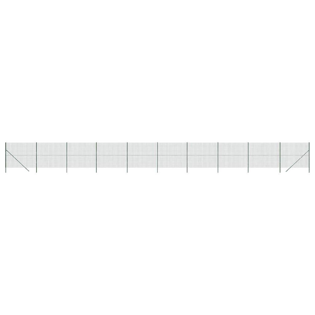 vidaXL Maschendrahtzaun Grün 1,6x25 m Verzinkter Stahl Image