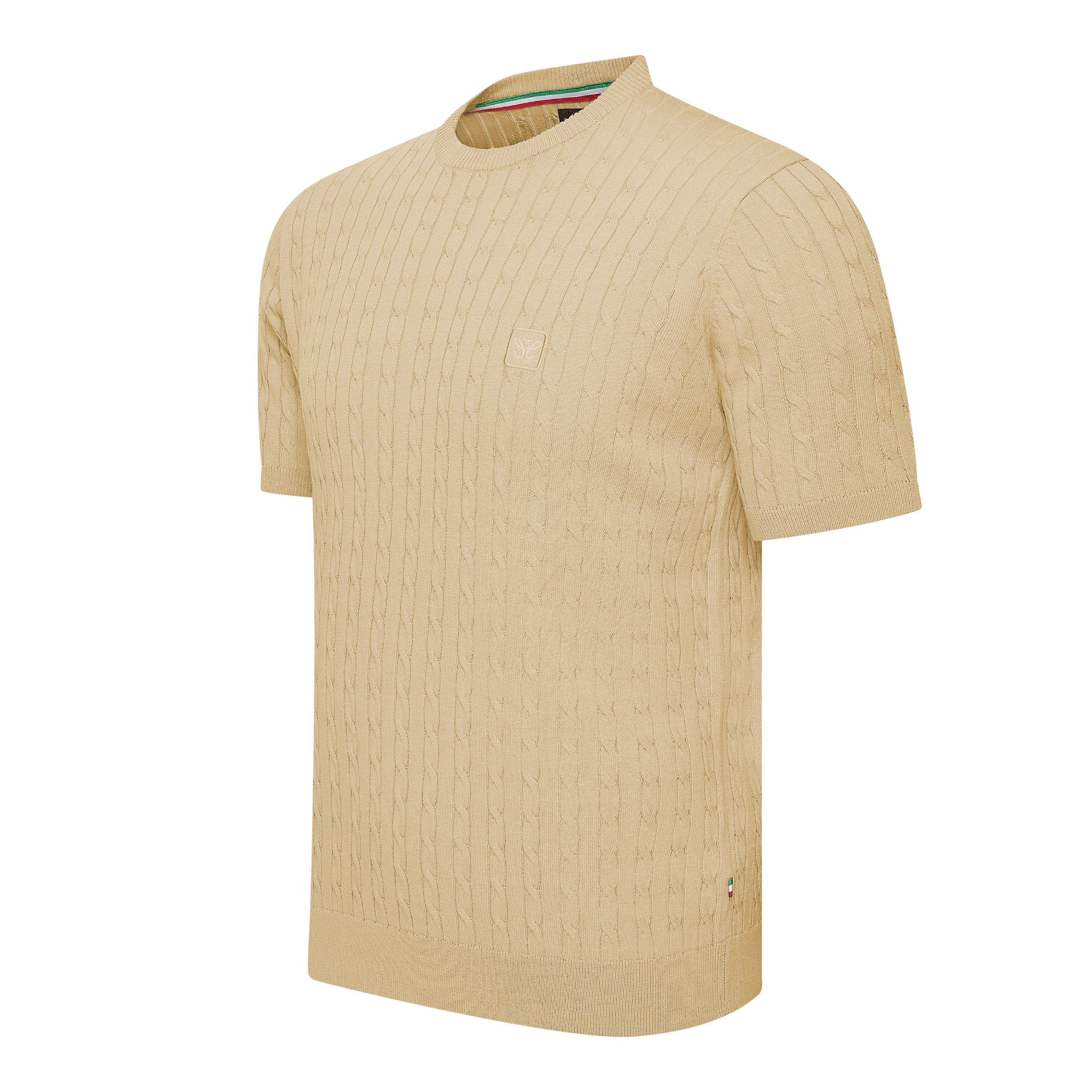 Cappuccino Italia Loreto Cable Knit Tee Beige Image