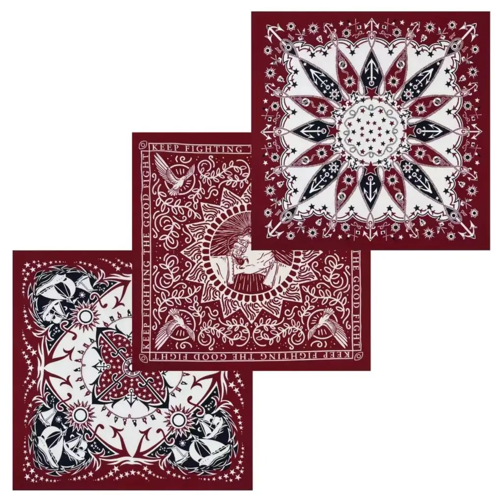 Hochwertiges neues Design Hip Hop roter Anker Baumwolle quadratischer Schal Seemann Bandana Schal Anker druck Stirnband Paisley Geschenke Unisex