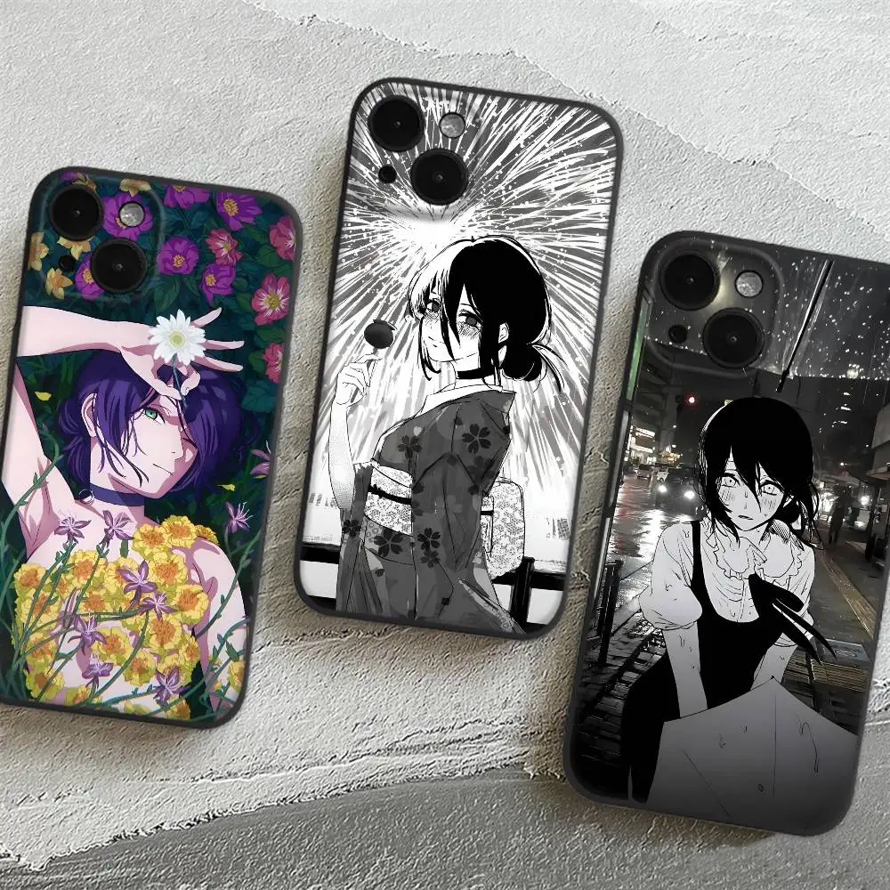 Anime Cool Reze Handyhülle für Apple iPhone 16,15,14,13,12,11, Pro, Max, Mini Wave Oil Back Short Phone Case Image