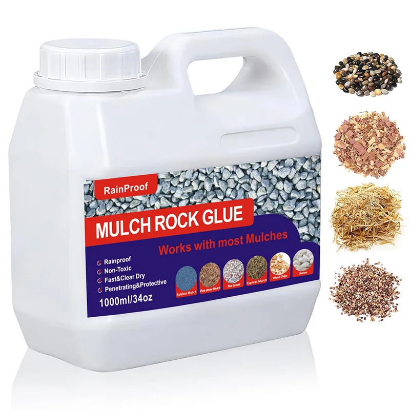 500/1000 ml Kiesbinder-Mulch-Kleber für Landschaftsbau, für Kieselsteine, Holz und Rinde, verbessert und lang, wasserdicht, schnell trocknend Image