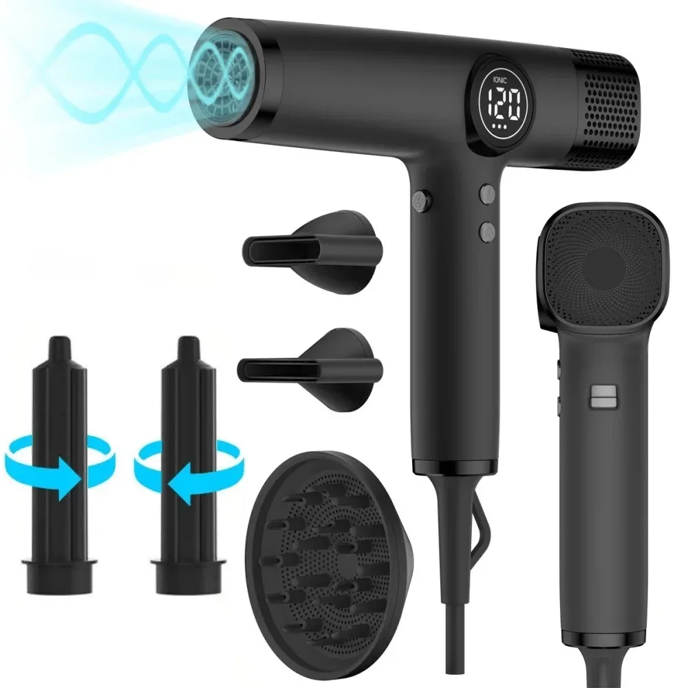 Professionelles, geräuscharmes, negatives Ionen-Hochgeschwindigkeits-Haartrockner-Set mit bürstenlosem Motor und 20.000 U/min und magnetischer Düse Image
