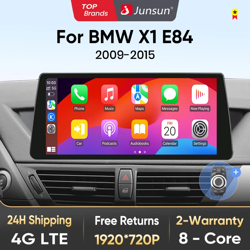 Junsun 12.3 pollici CarPlay Per Apple Autoradio Multimediale Per BMW X1 E84 2009-2015 Bluetooth Senza Fili Android Auto GPS Stereo