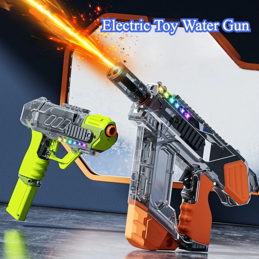 Sommer Wasserpistole Automatische kontinuierliche elektrische Wasserpistole mit Lichtern Pistole Sommer Outdoor Pools Strände Spielzeug Kinder Geschenk Image