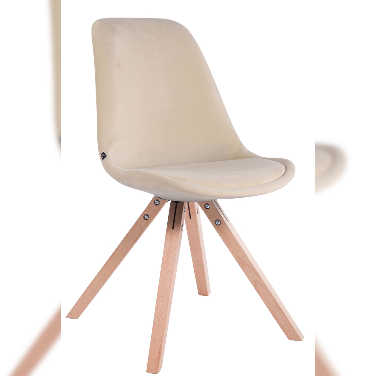 DELUKE Besucherstuhl SYDNEY - Samt Creme 48x56x84 cm | Besucherstühle Konferenzstuhl Wartezimmerstuhl Bürostühle Bürostuhl Konferenzraum Wartezimmer Image