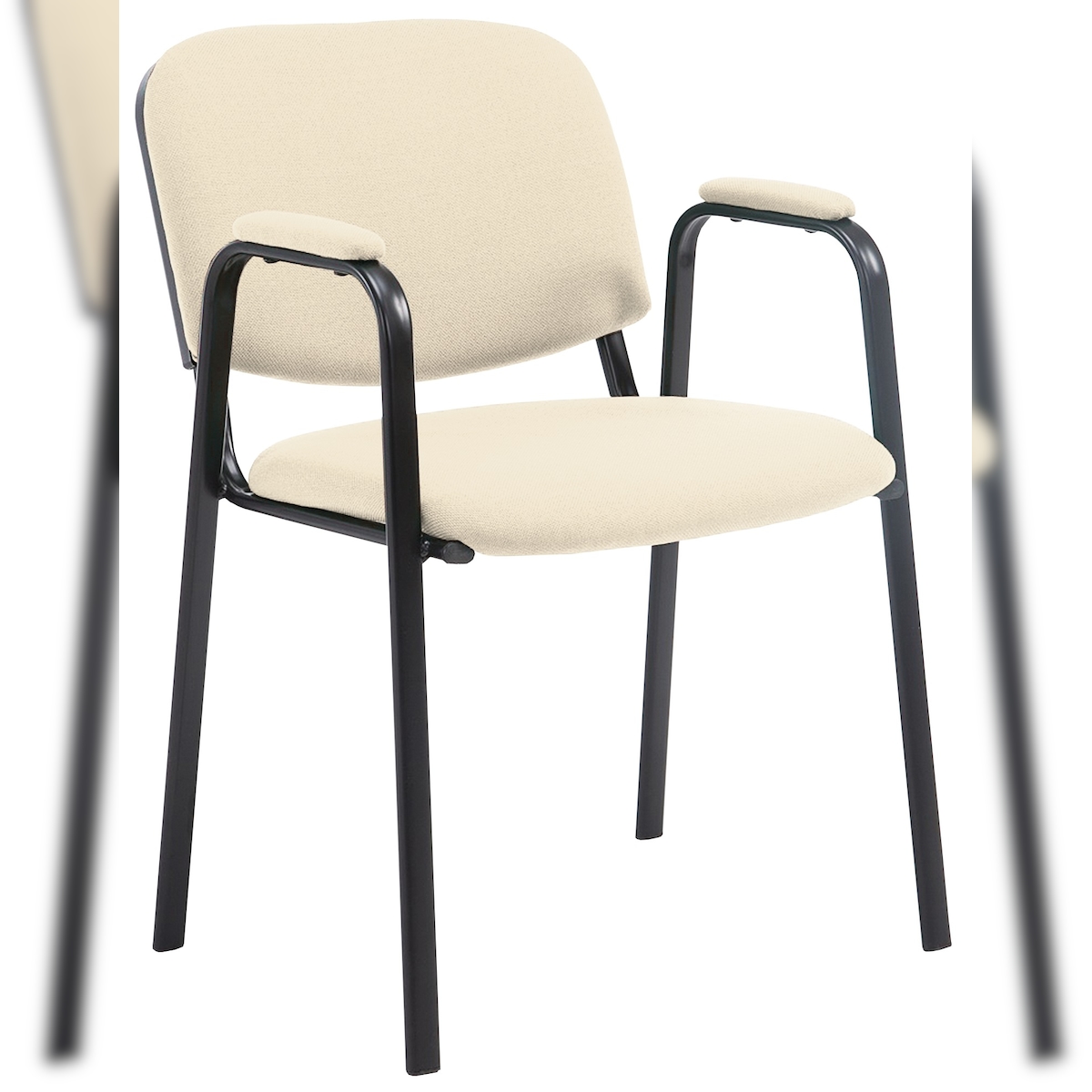 DELUKE Besucherstuhl ZAGREB - Stoff Creme 53x55x79 cm | Besucherstühle Konferenzstuhl Wartezimmerstuhl Bürostühle Bürostuhl Konferenzraum Wartezimmer Image