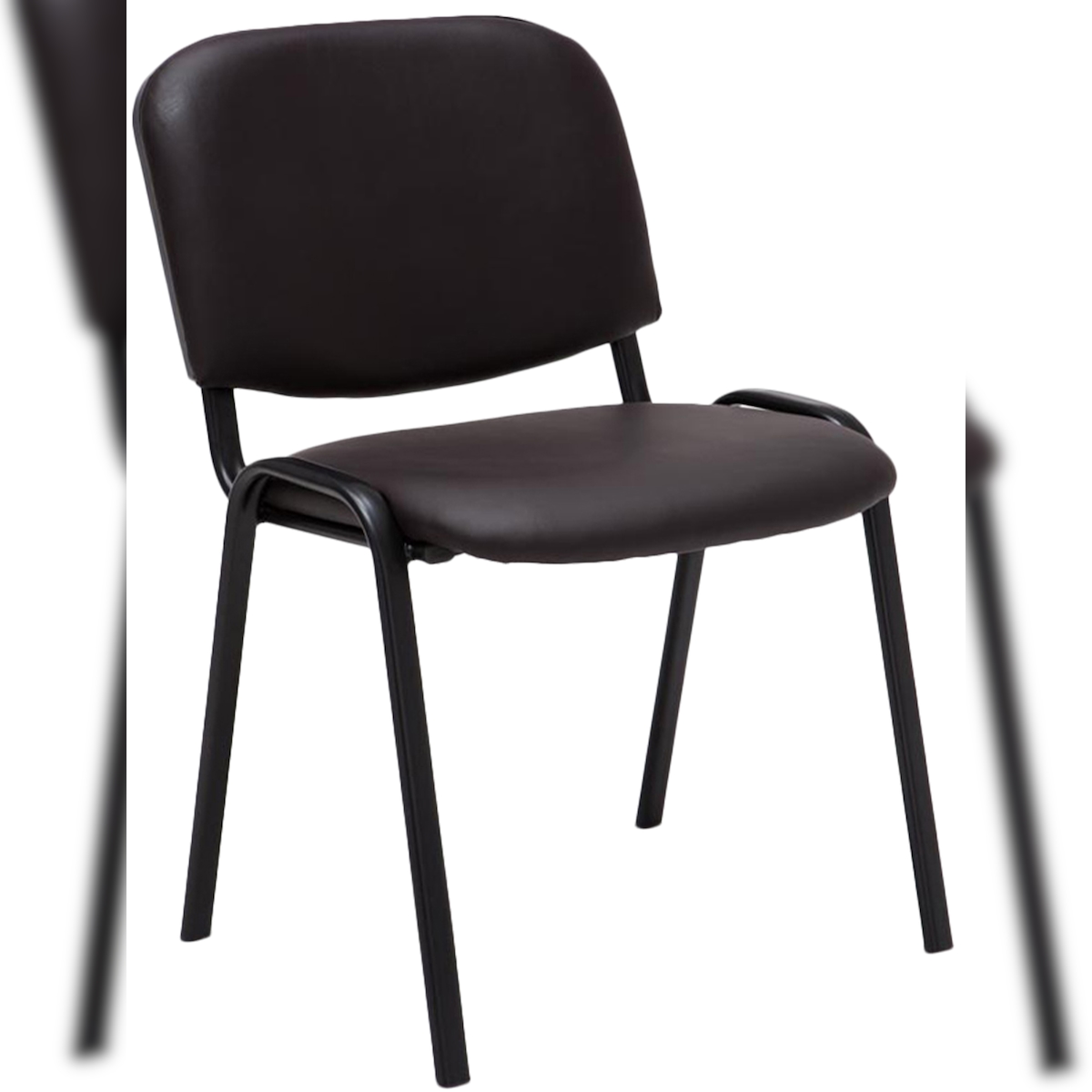 DELUKE Besucherstuhl ZAGREB - Kunstleder Braun 53x53x83 cm | Besucherstühle Konferenzstuhl Wartezimmerstuhl Bürostühle Bürostuhl Konferenzraum Wartezimmer Image