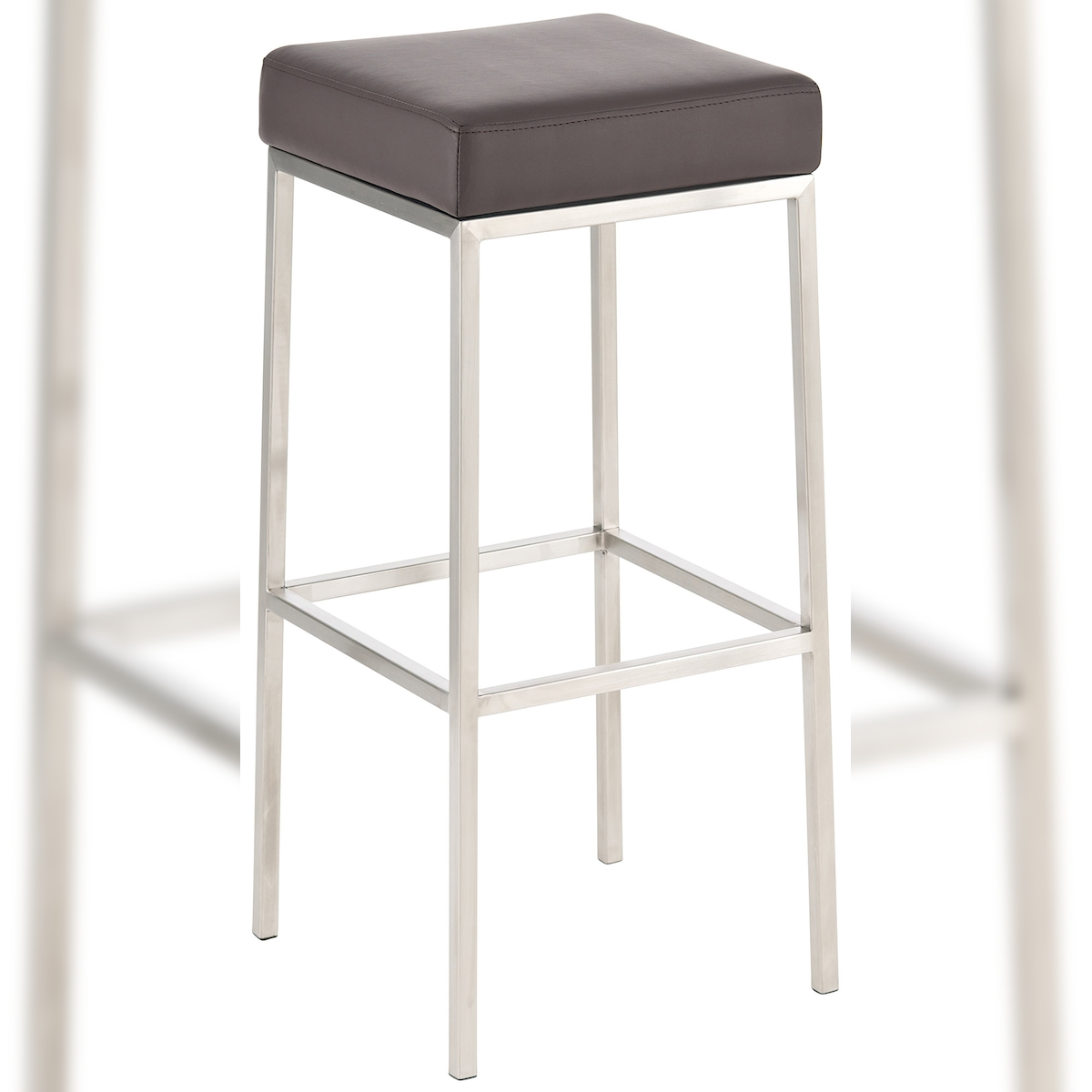 DELUKE Barhocker BIDAN - Kunstleder Braun 37x37x80 cm | Barstuhl Mit Lehne Tresenhocker Tresenstuhl Kneipenhocker Kneipenstuhl Image