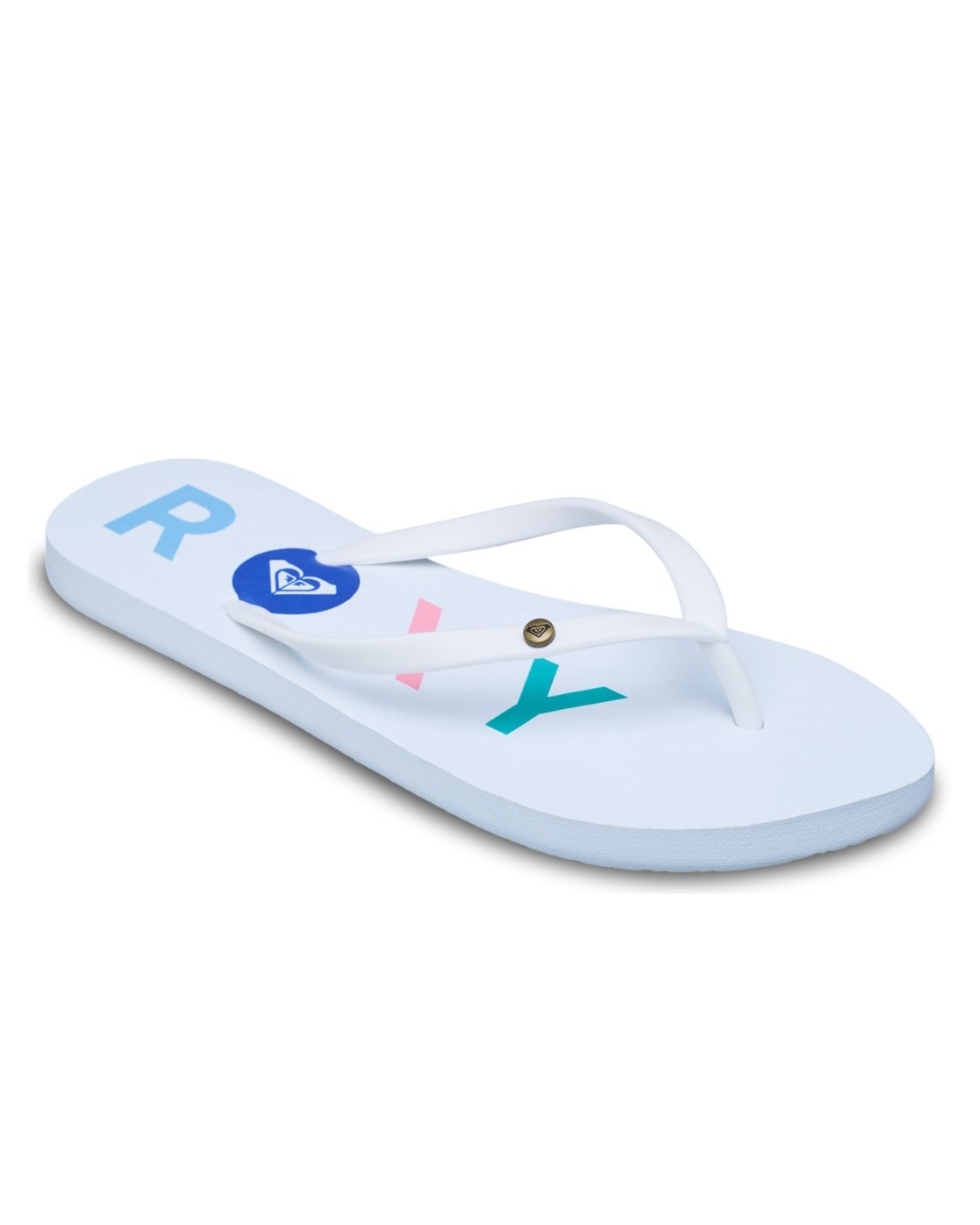 Sandale ROXY "Sandy", Damen, Gr. 6(36), weiß multi 1, Obermaterial:Obermaterial: 98% Synthetikmaterial, 2% Metall / Futter: 100% Synthetikmaterial / Außensohle: 100% Moosgummi;, Schuhe Sandale