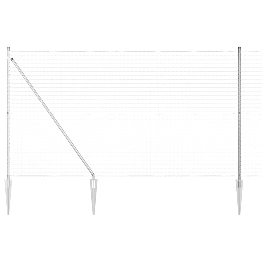 vidaXL Zaun mit Pfosten Silber 1,5 x 10 m Stahl Image