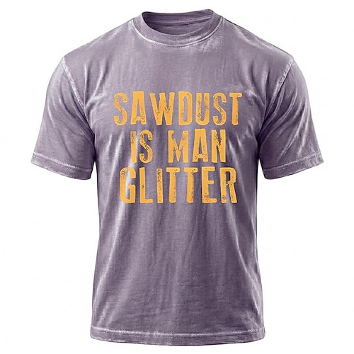 Sägemehl ist Mann Glitzer lustiges Holzbearbeitungs-Zimmermann-blaues Mineralwasch-Herren-Kurzarm-T-Shirt Kleidung Bekleidung S M L XL XXL XXXL