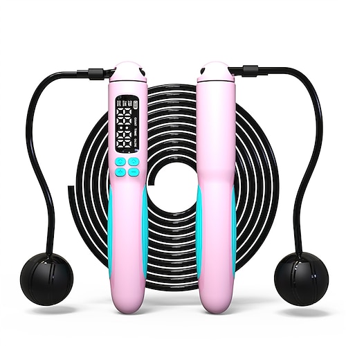 Intelligentes Springseil mit Zähler, kabellos, gewichtet, verstellbar für Damen und Herren, digitales, seilloses Springseil für Heim- und Outdoor-Fitnesstraining mit LCD-Display