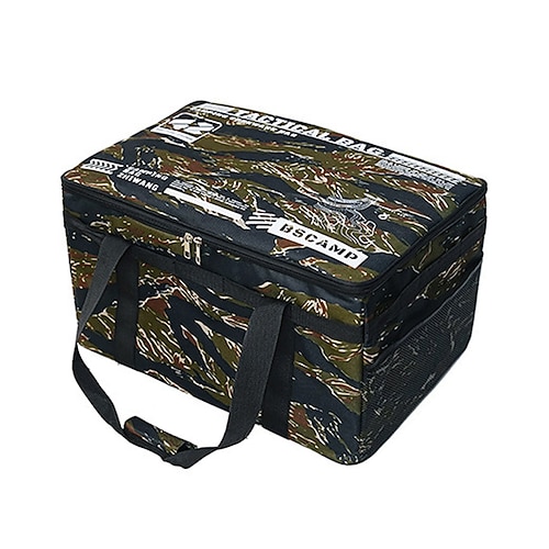 große, faltbare Outdoor-Aufbewahrungstasche, wasserdicht, tragbar, Camping Picknick-Organizer für Kochgeschirr, Töpfe, Geschirr, Gaskartusche, stoßfeste taktische Outdoor-Tragetasche Image