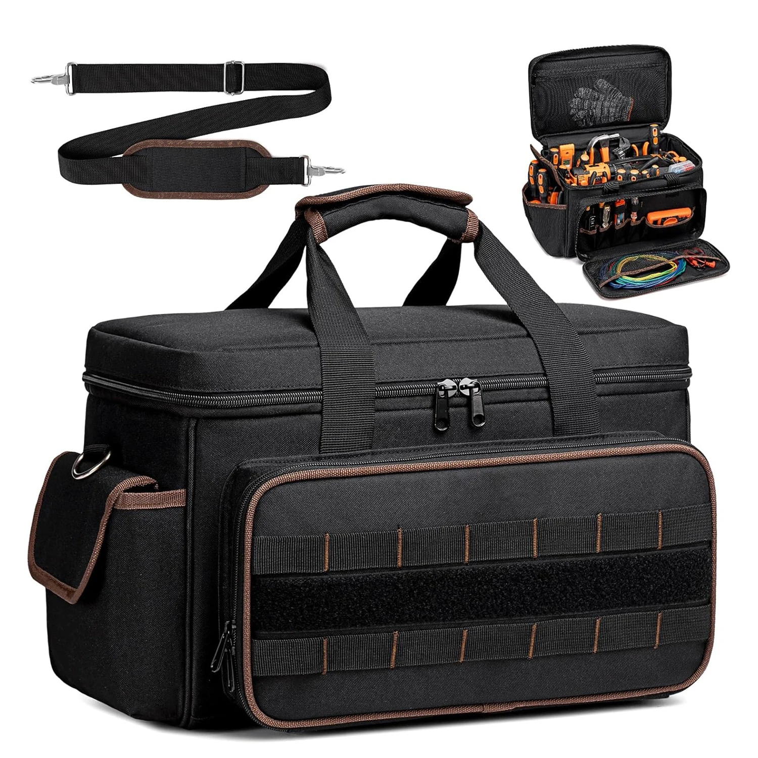 DGEV fourre-tout à outils, organisateur de sac à outils, sac à outils pour électricien, sac à outils, caddie à outils, sacs à outils pour électriciens