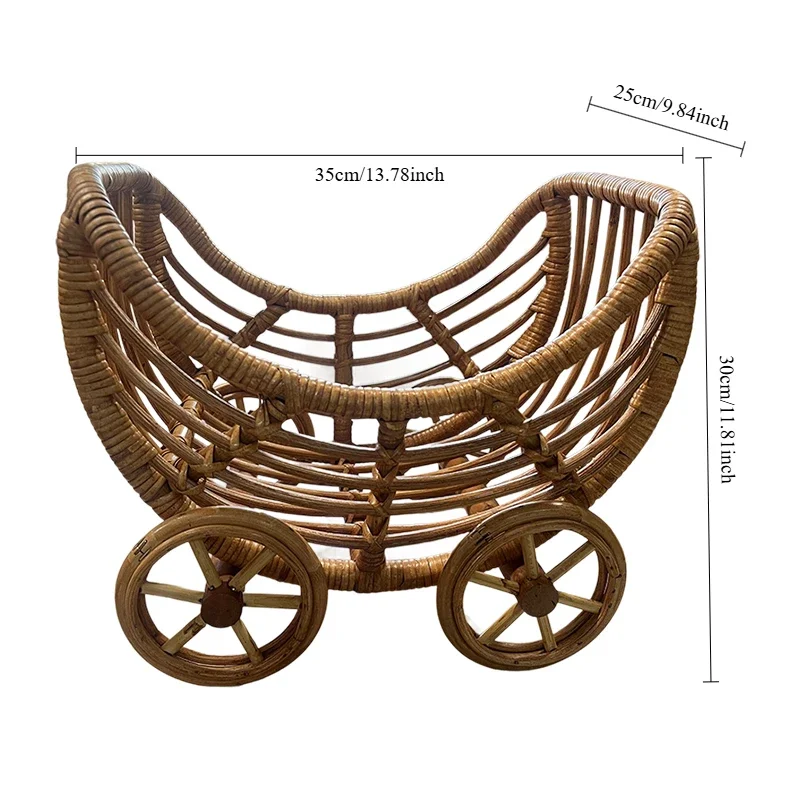 Neugeborenen Fotografie Möbel rein handgemachte Vintage Baby Rattan Warenkorb Foto posiert Liege Studio Fotoshooting Zubehör