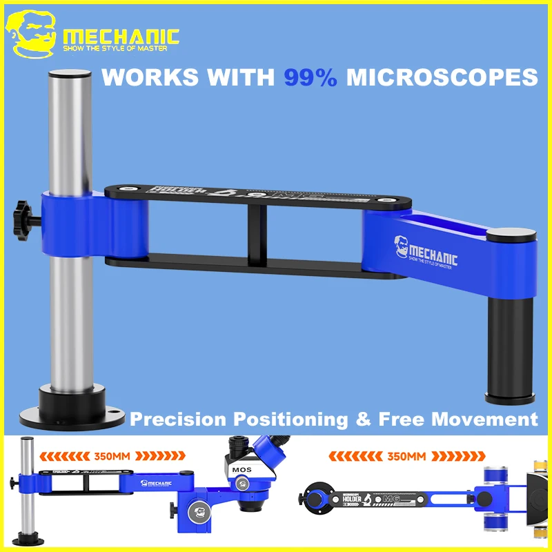 MECHANIC M6 Mikroskop Dual-Position Schwingarm – 360° ° Drehbarer, 10 kg + Tragfähigkeit, faltbarer mechanischer Arm für Mikroskope Image