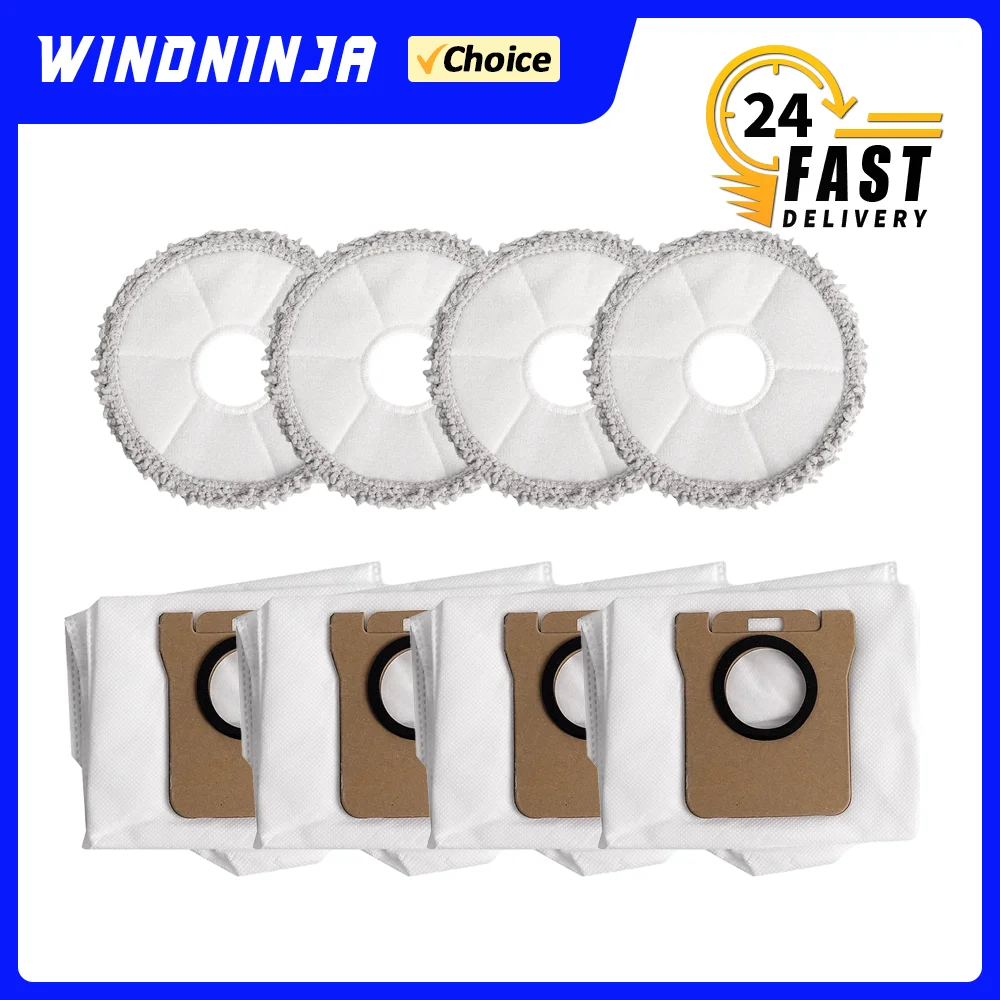 Staubbeutel und Wischpads für Xiaomi X20 Plus/X20 Max/X10+ für Dreame L10 Ultra/L20 Ultra/L30 Ultra Mijia M30S/M40, auslaufsicheres Set Image