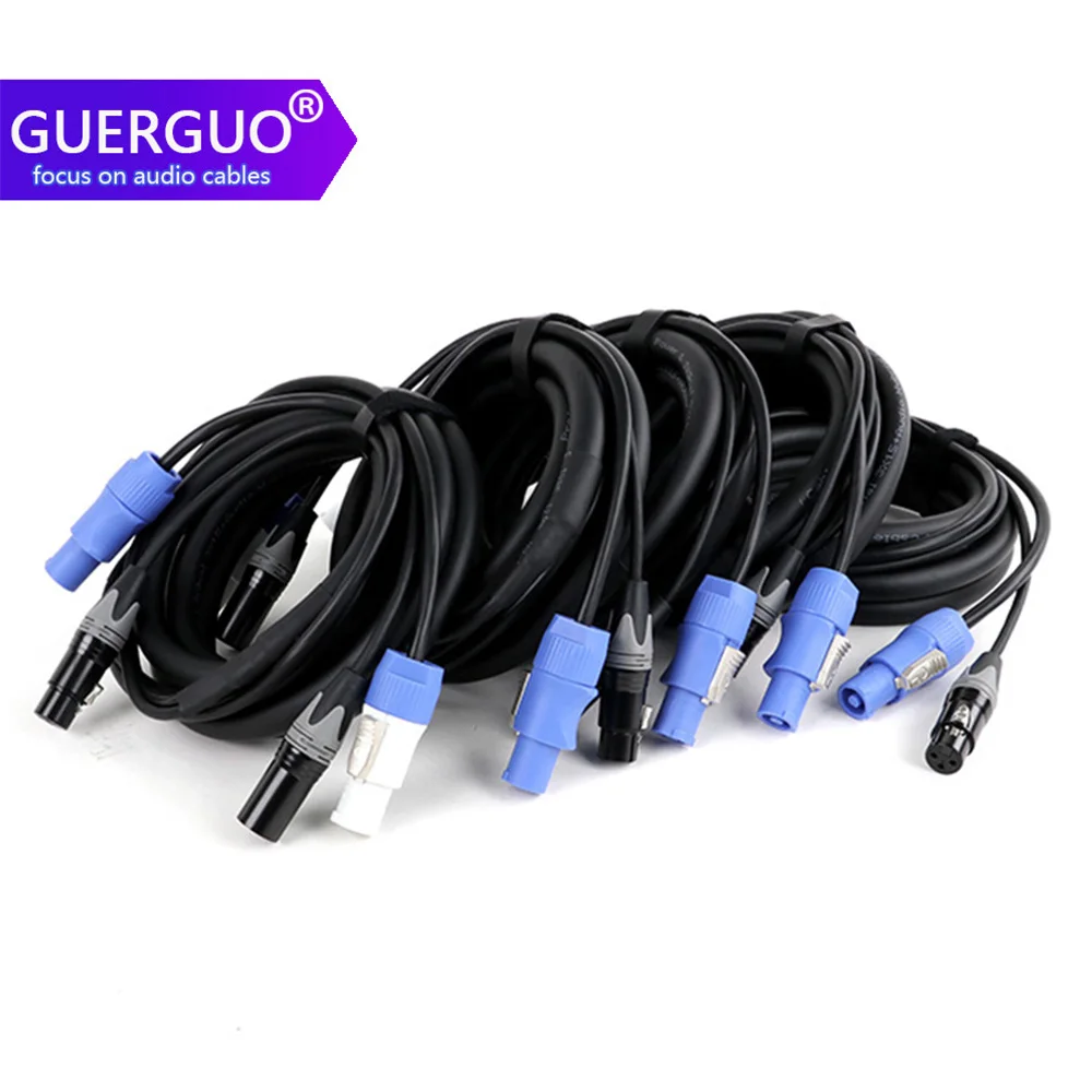 PowerCon- und DMX-Verlängerungskabel, 3-poliges Powercon-AC-Eingang zum Ausgang und XLR-Stecker auf Buchse, Audio-Kombinationskabel für Bühnenbeleuchtung Image