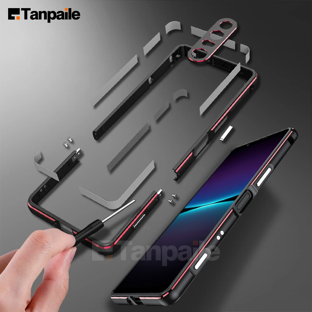 Luxuriöses, ultradünnes Aluminiumgehäuse für Sony Xperia 1 5 10 IV Pro-i III, Metallgehäuse, Schlossabdeckung, Stoßstange, FUNDA Image