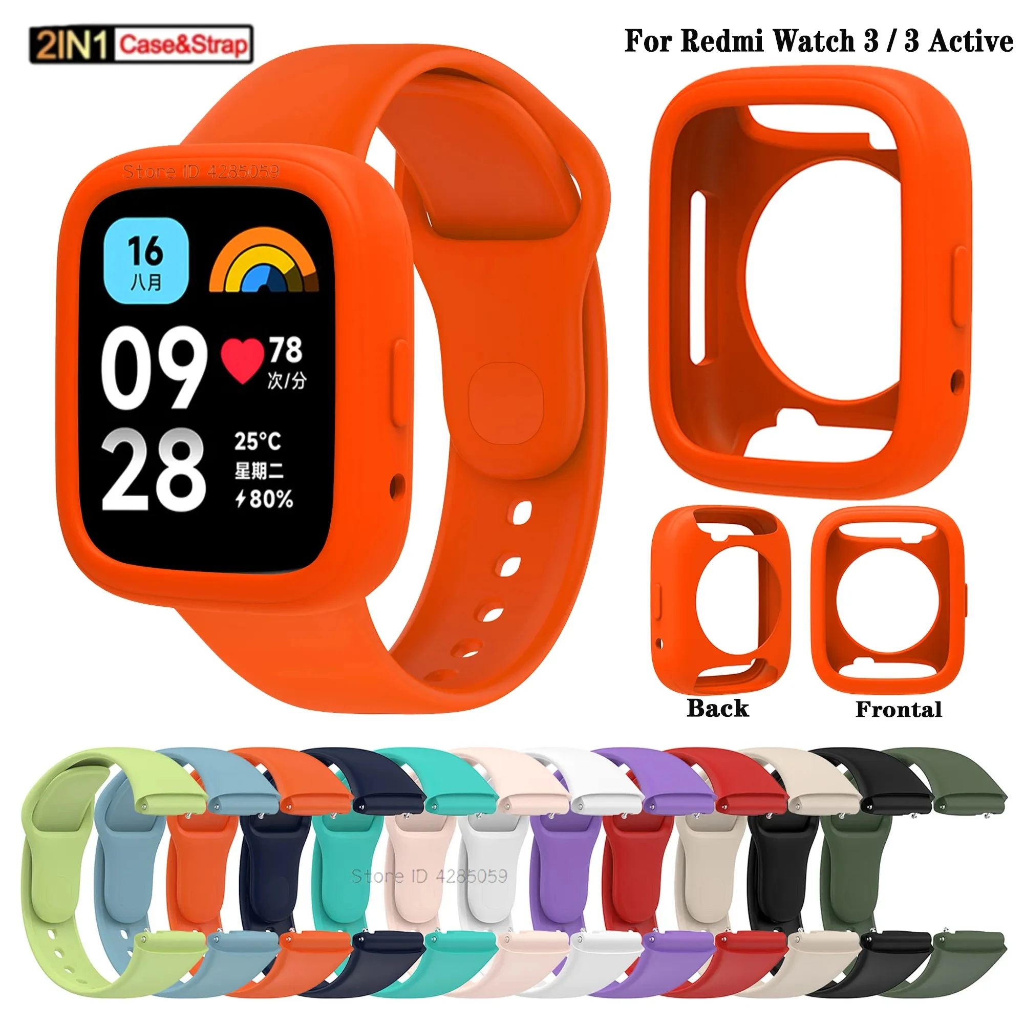 Offizielles Silikonarmband für das gleiche Modell Redmi Watch 3, aktive Armband-Armbänder + Schutzhülle für Xiaomi Redmi Watch 3-Band Image