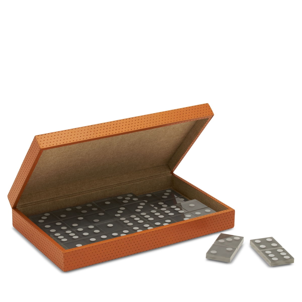 Pigeon & Poodle Dayton Leather Domino Box Set, Oversized - Aged Camel
