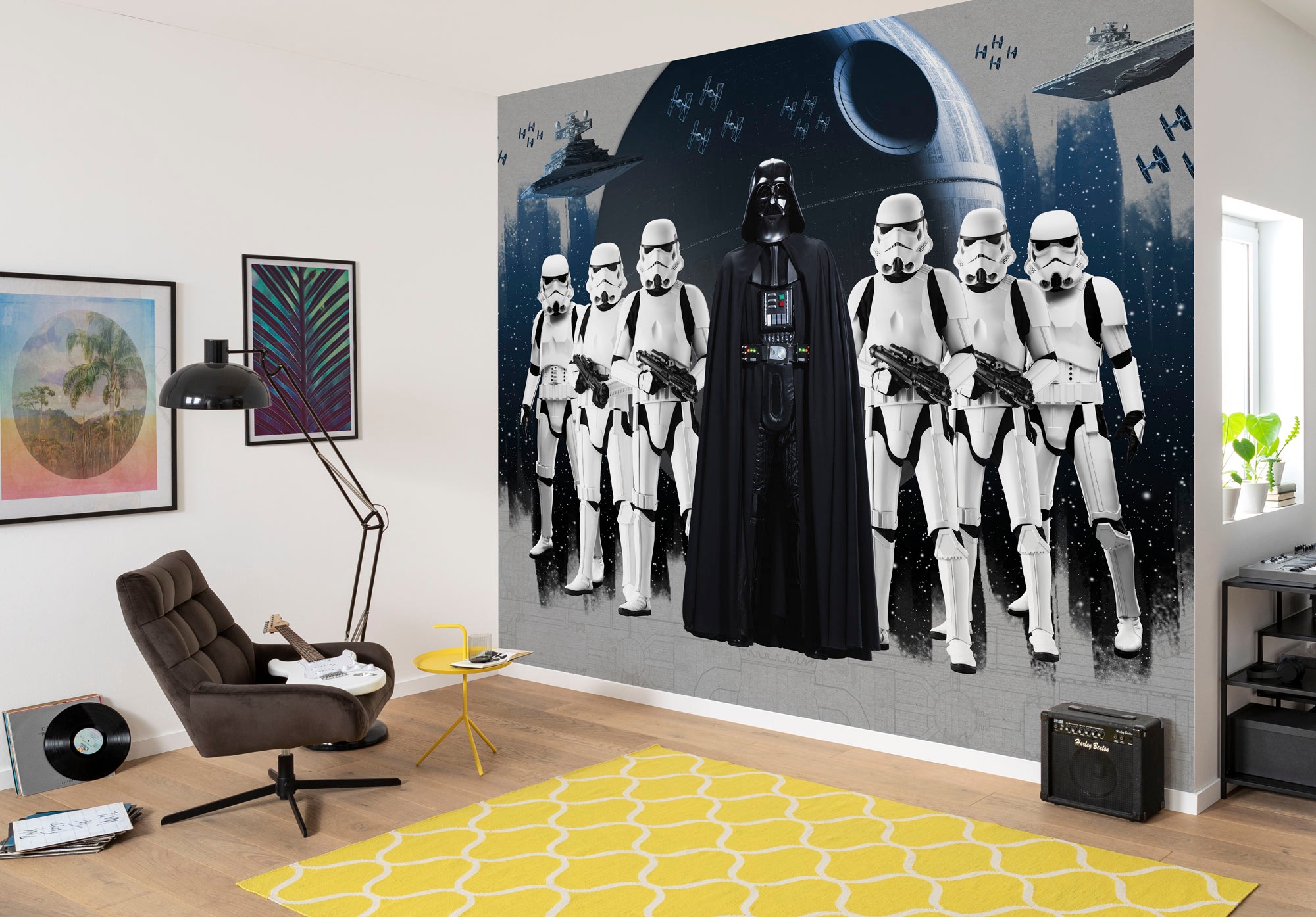 Fototapete KOMAR "Vlies Fototapete - STAR WARS The Dark Side - Größe 368 x 248 cm", weiß,schwarz,grau, B:3,68m H:248m, Tapeten