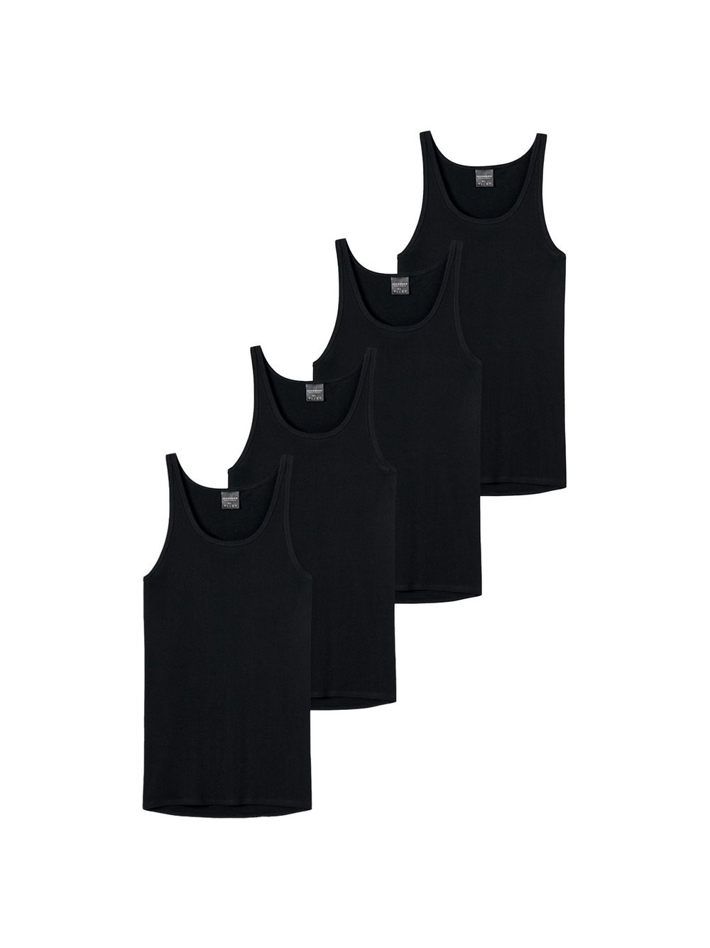 Schiesser Unterhemd 4er Pack Herren schwarz, XL Image