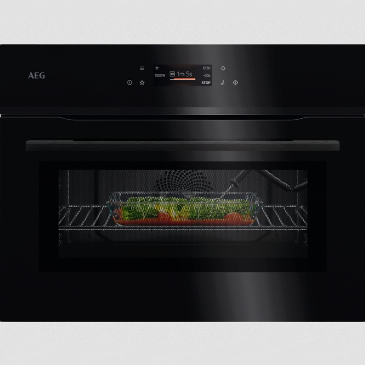 AEG 8000 MealAssist Einbau-Kompaktbackofen / WLAN-fähig / Mikrowelle / Emaille-Beschichtung / Schwarz NKK8N621B Image