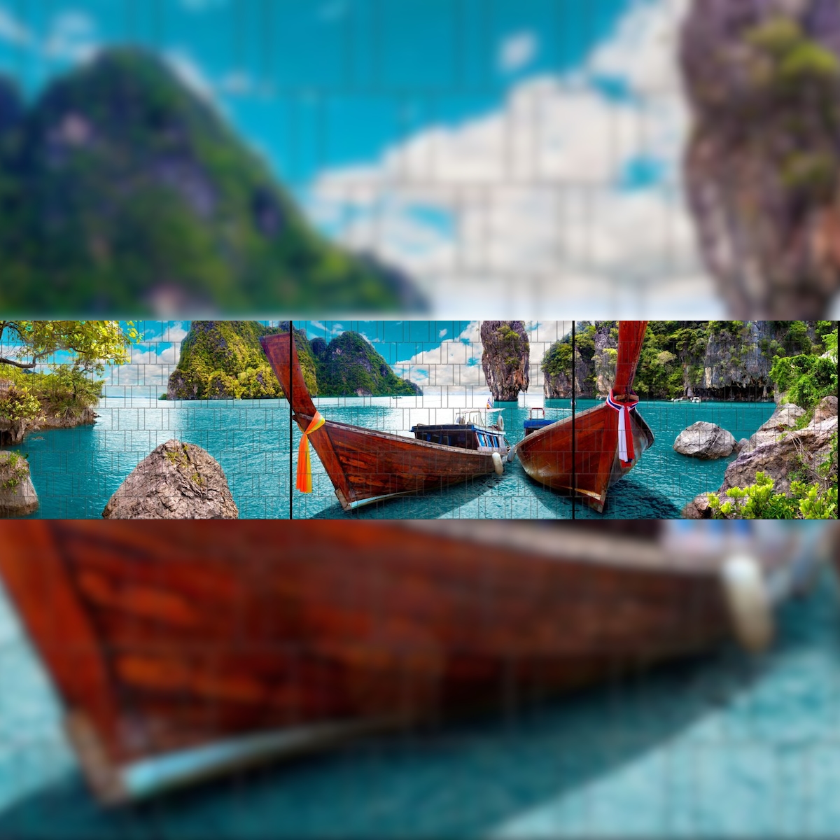 zaun|zu® Zaunblende Boote XXL - Bedruckter Panorama Sichtschutz 7,5m x 1,8m Image