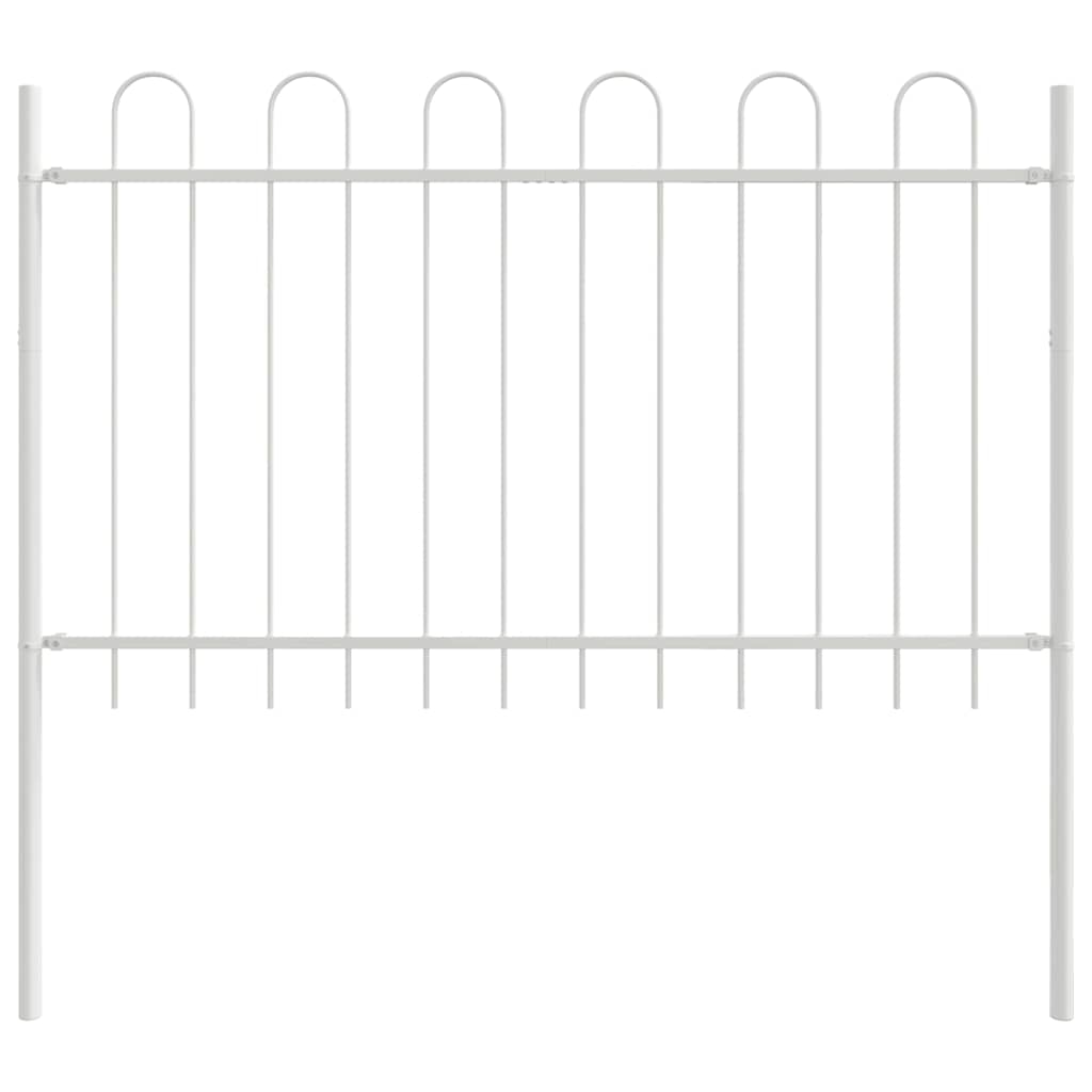 vidaXL Gartenzaun Weiß 1,7 x 1 m Pulverbeschichteter Stahl Image