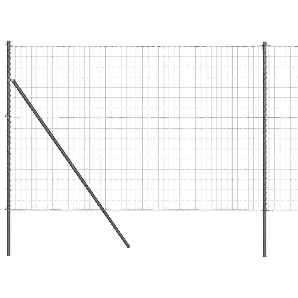 vidaXL Zaun mit Pfosten Grau 1,6 x 10 m Stahl Image