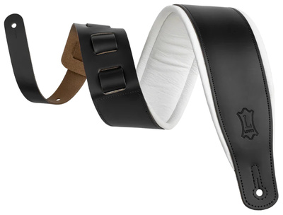 Levys Amped Leather 3" BK/WH