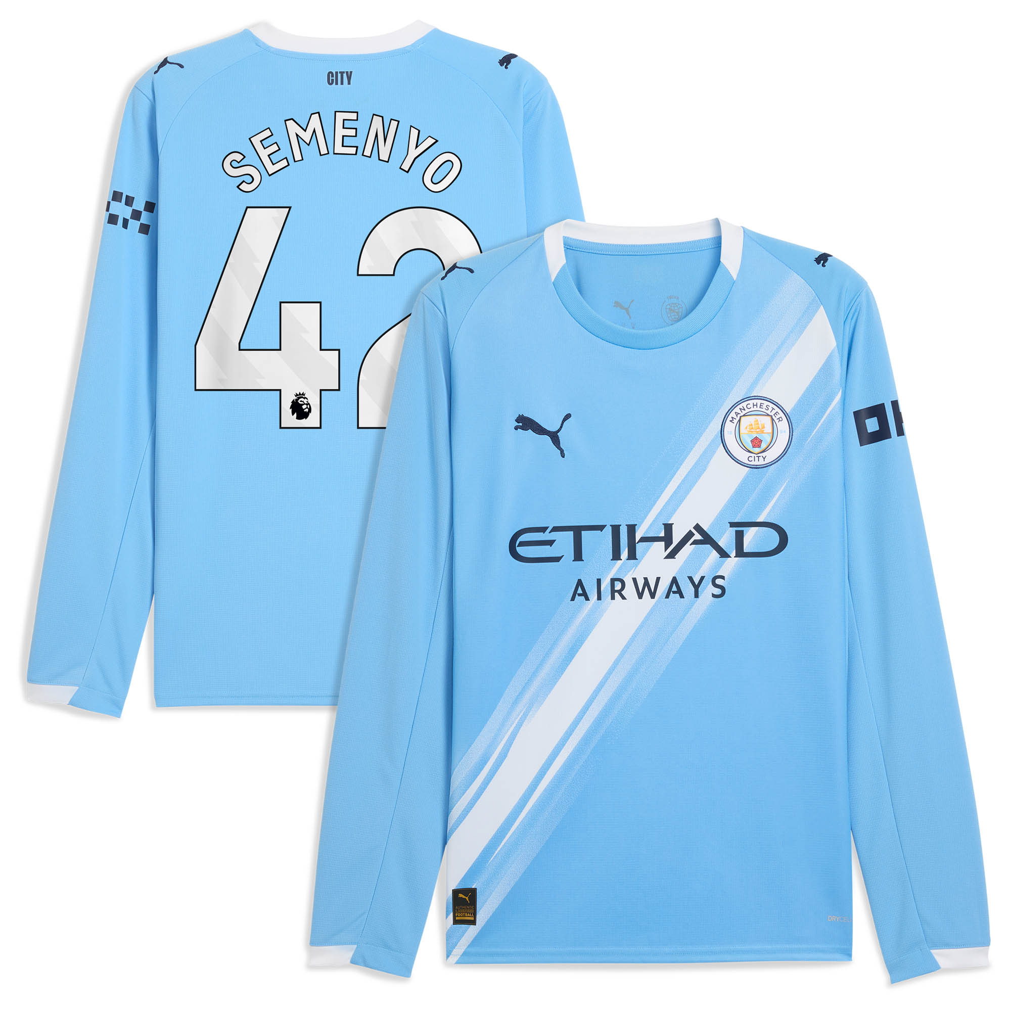 Maillot Manchester City PUMA Domicile 2025-26 - Manches longues avec flocage Semenyo 42