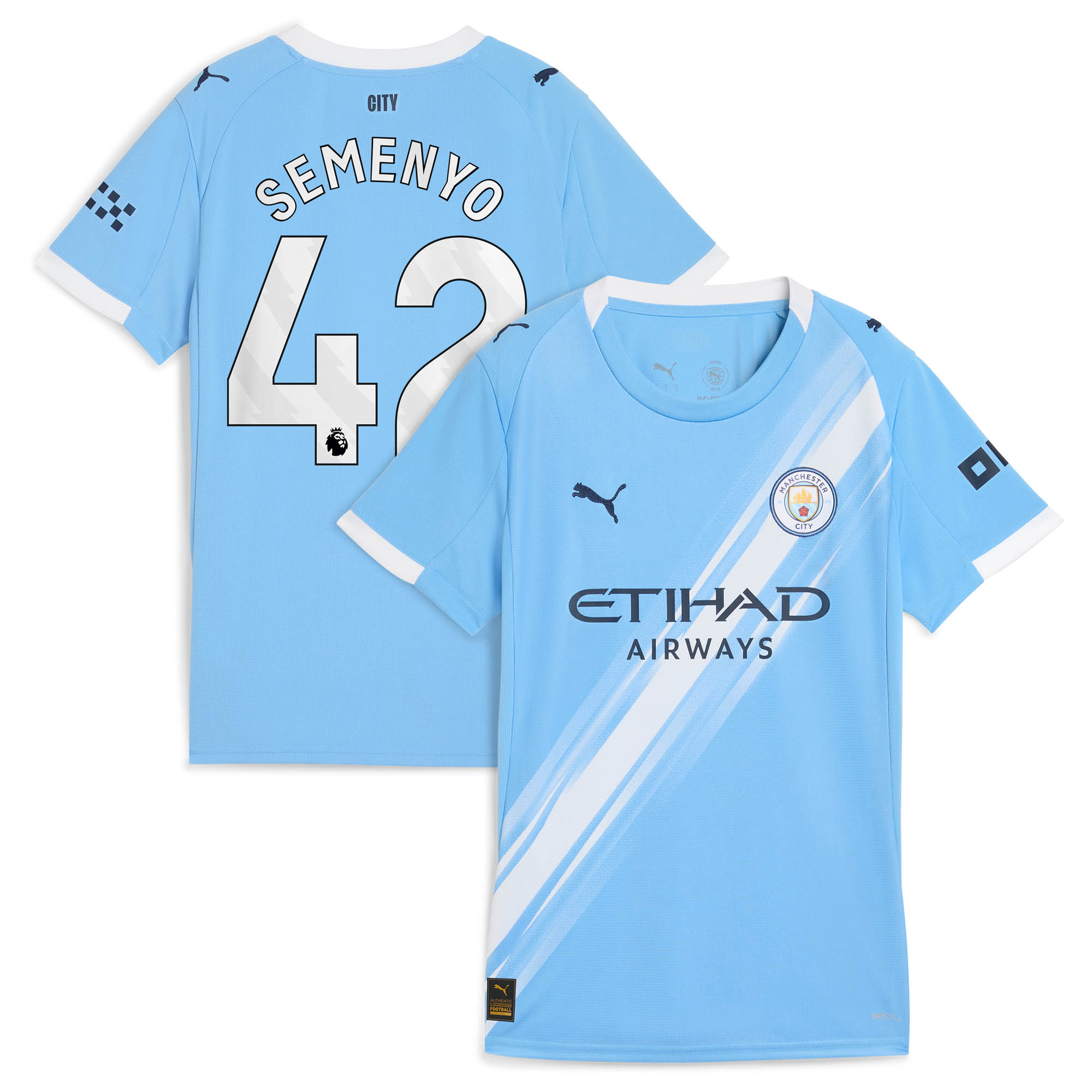 Manchester City PUMA Heimtrikot 2025-26 - Damen mit Aufdruck Semenyo 42 Image