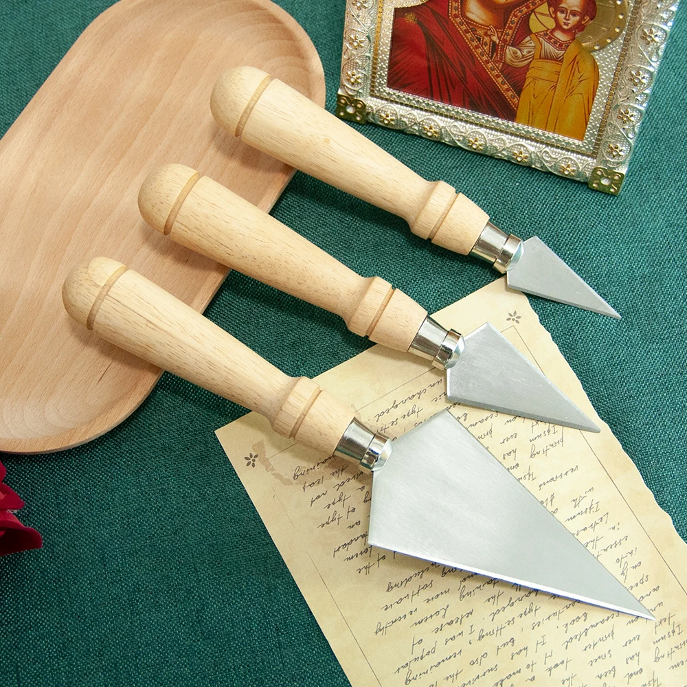 Neues 2026 exquisites dreiteiliges orthodoxes Messer-Set, Edelstahlklingen, handgefertigte Holzgriffe für religiöse Zeremonien, Box Image