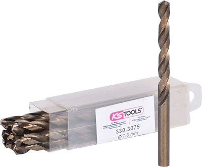 Ks Tools HSS-G Co 5 Spiralbohrer, 7,5mm, 10er Pack [Hersteller-Nr. 330.3075] Image